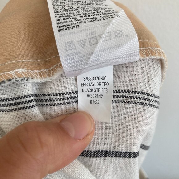 Old Navy Taylor Wide Leg Trouser Pants Wide Leg White Striped Beach Vacation Med - Picture 9 of 9